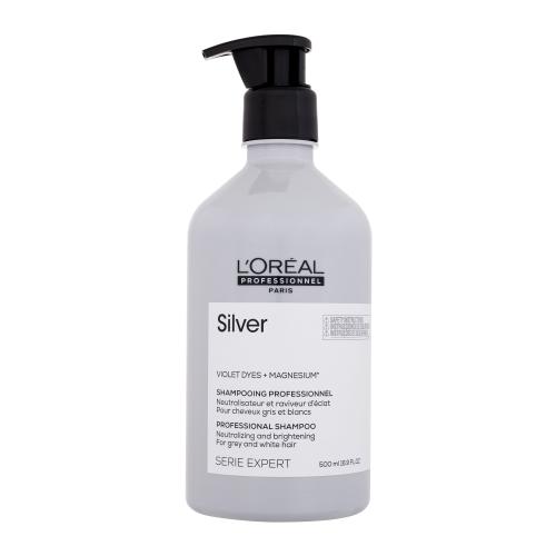 LOréal Professionnel Silver Professional Shampoo 500 ml šampón pre oživenie bielych a šedivých vlasov pre ženy