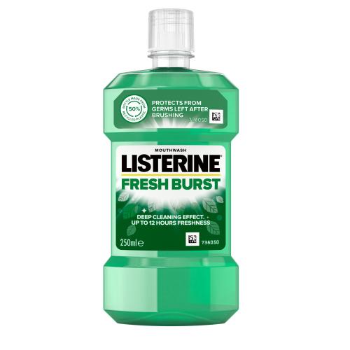 Listerine Fresh Burst Mouthwash 250 ml ústna voda pre svieži dych unisex