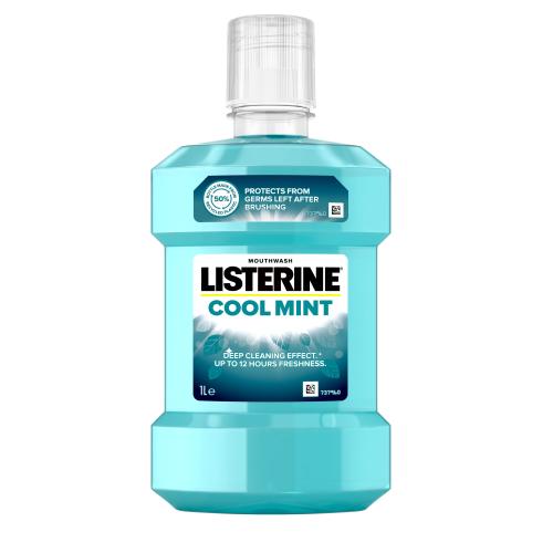 Listerine Cool Mint Mouthwash 1000 ml ústna voda pre svieži dych unisex