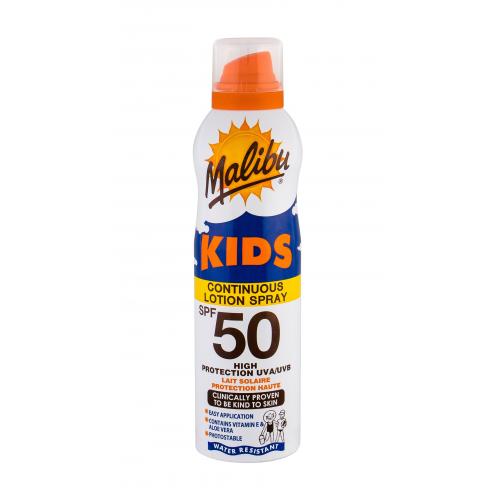 Malibu Kids Continuous Lotion Spray SPF50 175 ml opalovacie mlieko v spreji s aloe vera pre deti