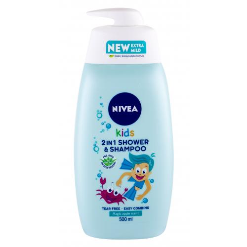 Nivea Kids 2in1 Shower  Shampoo Magic Apple Scent 500 ml jemný sprchovací gél a šampón 2v1 pre deti