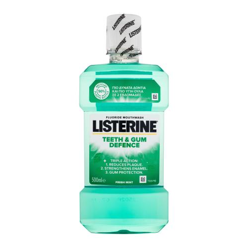 Listerine Teeth  Gum Defence Fresh Mint Mouthwash 500 ml ústna voda na ochranu zubov a ďasien unisex