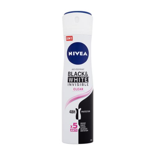 Nivea Black  White Invisible Clear 48h 150 ml antiperspirant proti škvrnám na oblečenie pre ženy