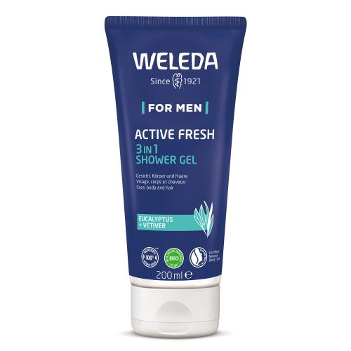 Weleda For Men Active Fresh 3in1 200 ml osviežujúci sprchovací gél na telo, tvár a vlasy pre mužov