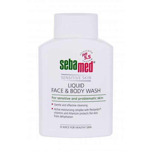 SebaMed Sensitive Skin Face  Body Wash 200 ml čistiaca emulzia na tvár a telo na citlivú pokožku pre ženy