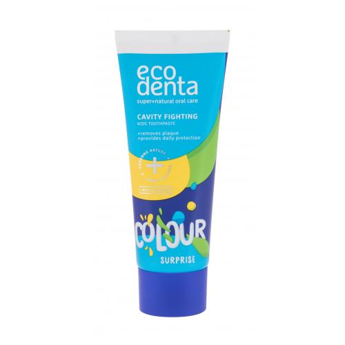 Ecodenta Toothpaste Cavity Fighting Colour Surprise 75 ml zubná pasta s farebným prekvapením pre deti