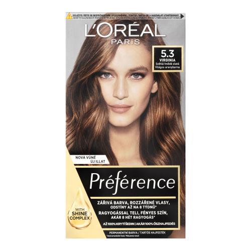 LOréal Paris Préférence 60 ml permanentná farba na vlasy pre ženy 5,3 Virginia