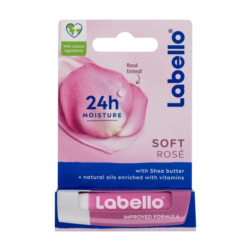 Labello Soft Rosé 24h Moisture Lip Balm 4,8 g balzam na pery s jemným ružovým nádychom pre ženy