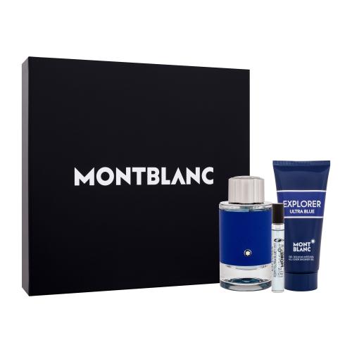 Montblanc Explorer Ultra Blue darčeková kazeta pre mužov parfumovaná voda 100 ml  parfumovaná voda 7,5 ml  sprchovací gél 100 ml