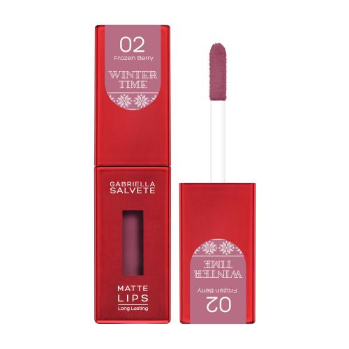 Gabriella Salvete Winter Time Matte Lips 4,5 ml vysoko pigmentovaný tekutý rúž pre ženy 02 Frozen Berry