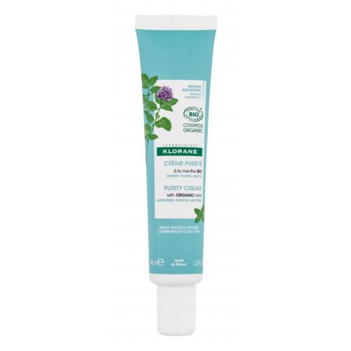 Klorane Aquatic Mint Purity Cream 40 ml ľahký hydratačný krém pre zmiešanú a mastnú pleť pre ženy