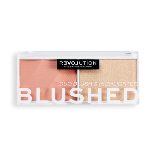 Revolution Relove Colour Play Blushed Duo Blush  Highlighter 5,8 g paletka s rozjasňovačom a lícenkou pre ženy Sweet