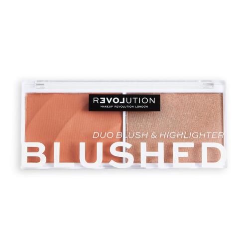 Revolution Relove Colour Play Blushed Duo Blush  Highlighter 5,8 g paletka s rozjasňovačom a lícenkou pre ženy Queen