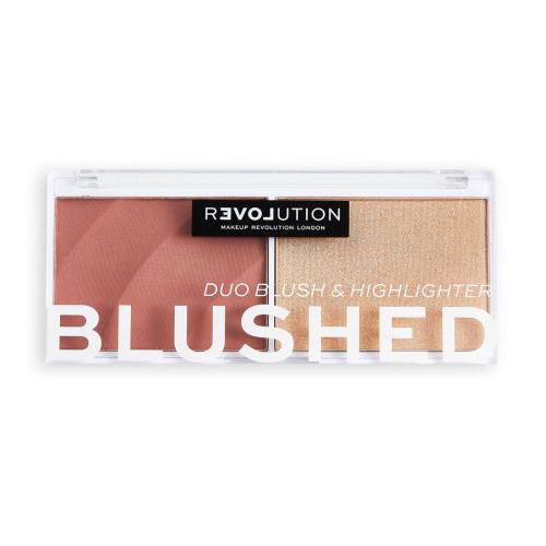 Revolution Relove Colour Play Blushed Duo Blush  Highlighter 5,8 g paletka s rozjasňovačom a lícenkou pre ženy Kindness
