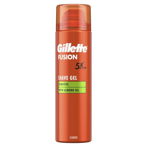 Gillette Fusion Sensitive Shave Gel 200 ml upokojujúci a hydratačný gél na holenie pre mužov