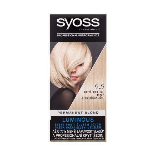 Syoss Permanent Coloration Permanent Blond 50 ml permanentná farba na vlasy pre ženy 9-5 Frozen Pearl Blond