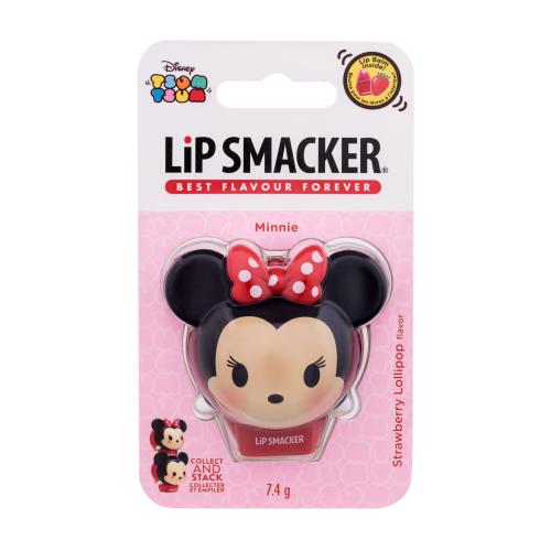 Lip Smacker Disney Minnie Mouse Strawberry Lollipop 7,4 g vyživujúci balzam na pery pre deti