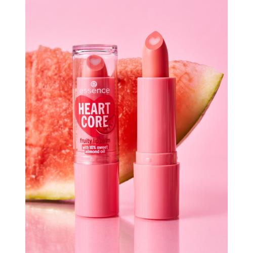 Essence Heart Core Fruity Lip Balm 3 g vyživujúci balzam na pery pre ženy 03 Wild Watermelon