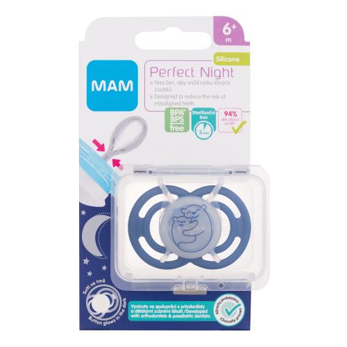 MAM Perfect Night Silicone Pacifier 6m Bears 1 ks svietiaci silikónový cumlík pre deti