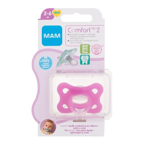 MAM Comfort 2 Silicone Pacifier 2-6m Pink 1 ks silikónový cumlík pre deti