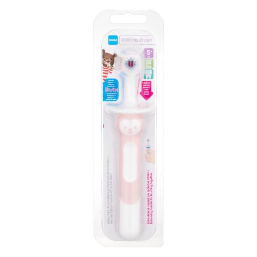 MAM Baby´s Brush Training Brush 5m Pink 1 ks kefka na čistenie prvých zúbkov pre deti
