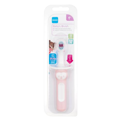 MAM Baby´s Brush 6m Pink 1 ks zubná kefka pre deti