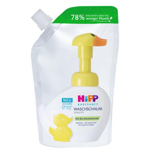 Hipp Babysanft Washing Foam 250 ml jemná krémová čistiaca pena na tvár a ruky Náplň pre deti
