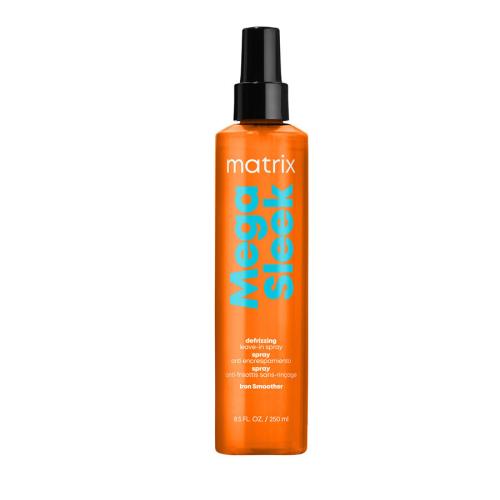 Matrix Mega Sleek Iron Smoother Defrizzing Leave-In Spray 250 ml bezoplachový sprej na vyhladenie vlasov a tepelnú ochranu pre ženy