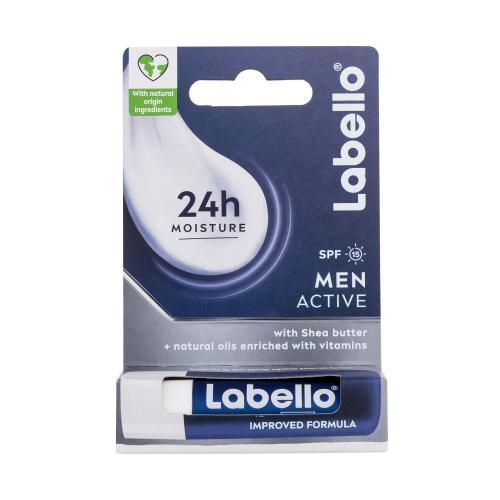 Labello Men Active 24h Moisture Lip Balm SPF15 4,8 g hydratačný balzam na pery pre mužov
