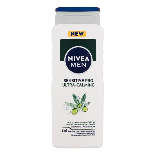Nivea Men Sensitive Pro Ultra-Calming Shower Gel 500 ml sprchovací gél na telo, tvár a vlasy pre mužov
