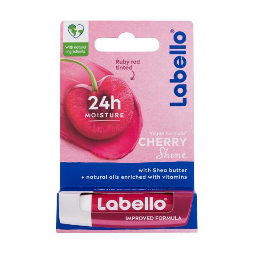 Labello Cherry Shine 24h Moisture Lip Balm 4,8 g hydratačný balzam na pery s jemným zafarbením pre ženy