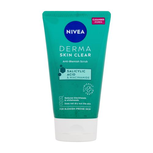 Nivea Derma Skin Clear Anti-Blemish Scrub 150 ml čistiaci pleťový peeling pre ženy