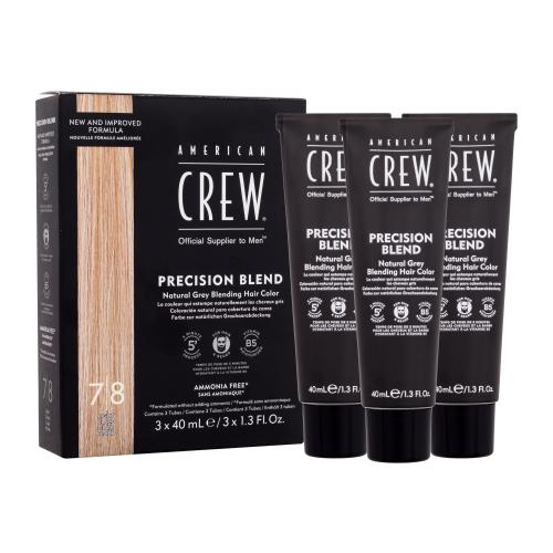 American Crew Precision Blend Natural Grey Blending Hair Color farba na vlasy a fúzy pre mužov farba na vlasy 3 x 40 ml 78 Light Claro Clair Blond