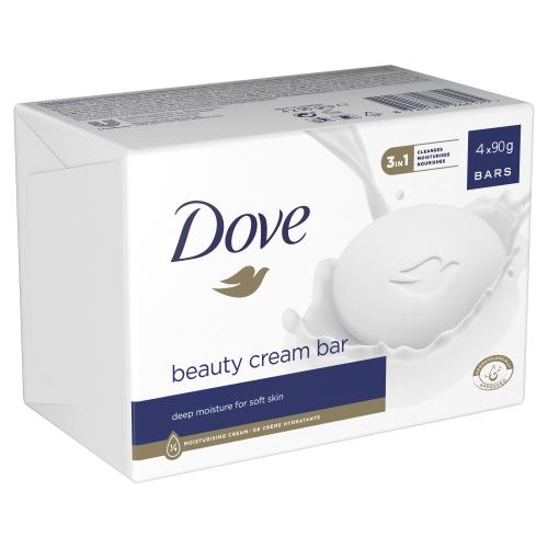 Dove Original Beauty Cream Bar hydratačné tuhé mydlo pre ženy tuhé mydlo Original Beauty Cream Bar 4 x 90 g