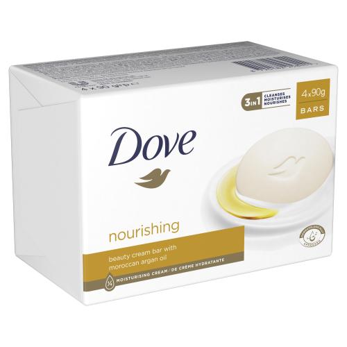 Dove Nourishing Beauty Cream Bar vyživujúce tuhé mydlo pre ženy tuhé mydlo Nourishing Beauty Cream Bar 4 x 90 g