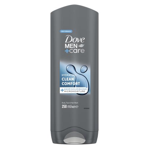 Dove Men  Care Hydrating Clean Comfort 250 ml hydratačný sprchovacé gél na telo, tvár a vlasy pre mužov