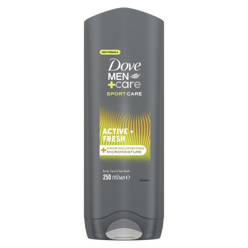 Dove Men  Care Sport Care Active  Fresh 250 ml posilňujúci sprchovací gél na telo a tvár po športe pre mužov