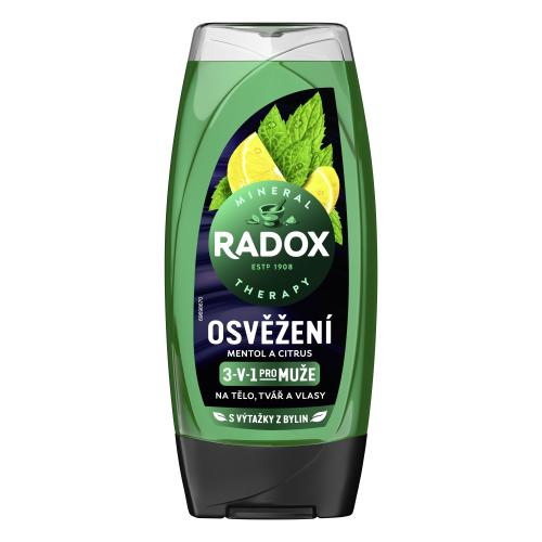 Radox Refreshment Menthol And Citrus 3-in-1 Shower Gel 225 ml osviežujúci sprchovací gél pre mužov