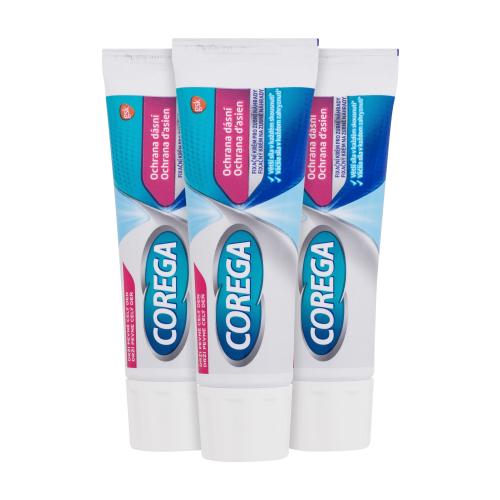 Corega Gum Protection Trio fixačný krém bez príchute s ochranou ďasien unisex Fixačný krém na zubnú náhradu 3 x 40 g