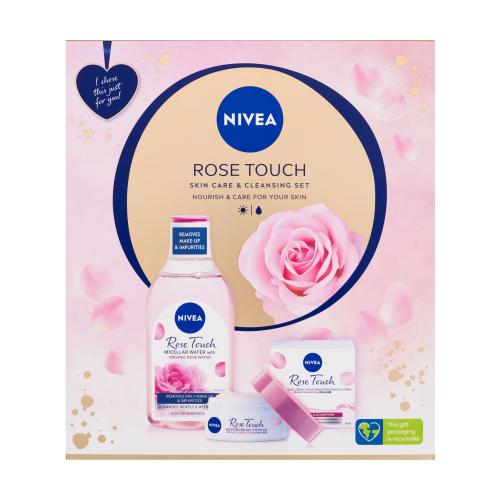 Nivea Rose Touch darčeková kazeta pre ženy micelárna voda Rose Touch 400 ml  denný gél-krém Rose Touch 50 ml