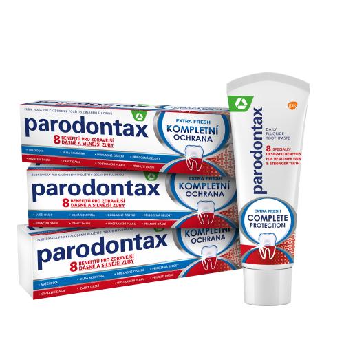 Parodontax Complete Protection Extra Fresh Trio osviežujúca zubná pasta na ochranu ďasien unisex zubná pasta 3 x 75 ml