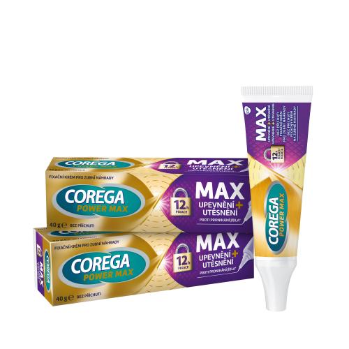 Corega Power Max Fixing  Sealing Duo fixačný krém pre pevné a tesné nosenie zubnej náhrady unisex Fixačný gél 2 x 40 g