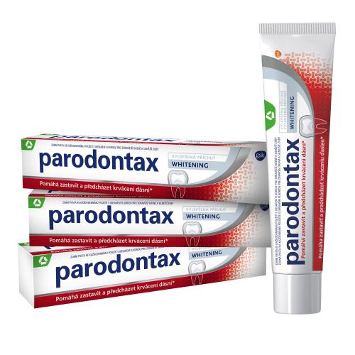 Parodontax Whitening Trio bieliaca zubná pasta proti krvácaniu a zápalu ďasien unisex zubná pasta 3 x 75 ml