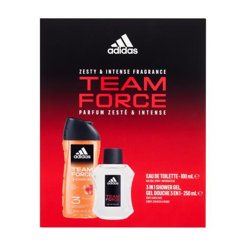 Adidas Team Force darčeková kazeta pre mužov toaletná voda 100 ml  sprchovací gél 250 ml