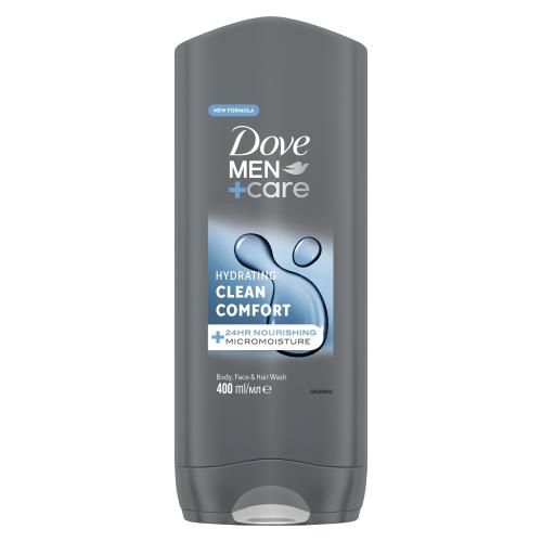 Dove Men  Care Hydrating Clean Comfort 400 ml hydratačný sprchovací gél na telo, tvár a vlasy pre mužov