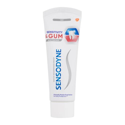 Sensodyne Sensitivity  Gum Whitening 75 ml bieliaca zubná pasta na úľavu od bolesti zubov a zlepšenie zdravia ďasien unisex
