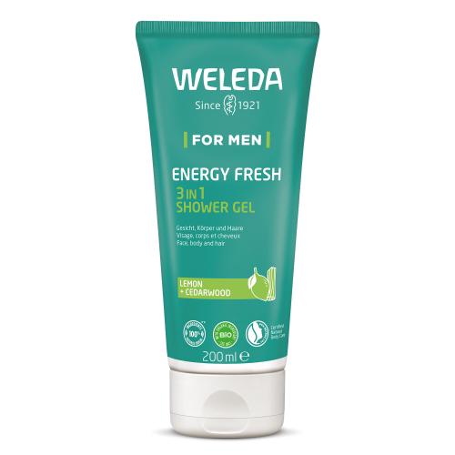 Weleda For Men Energy Fresh 3in1 200 ml energizujúci sprchovací gél na telo, tvár a vlasy pre mužov