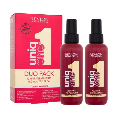 Revlon Professional Uniq One All In One Hair Treatment Duo Pack bezoplachová regeneračná starostlivosť v spreji pre ženy Bezoplachová starostlivosť na vlasy Uniq One Hair Treatment 2x 150 ml