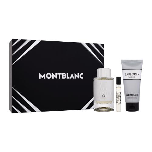 Montblanc Explorer Platinum darčeková kazeta pre mužov parfumovaná voda 100 ml  sprchovací gél 100 ml  parfumovaná voda 7,5 ml