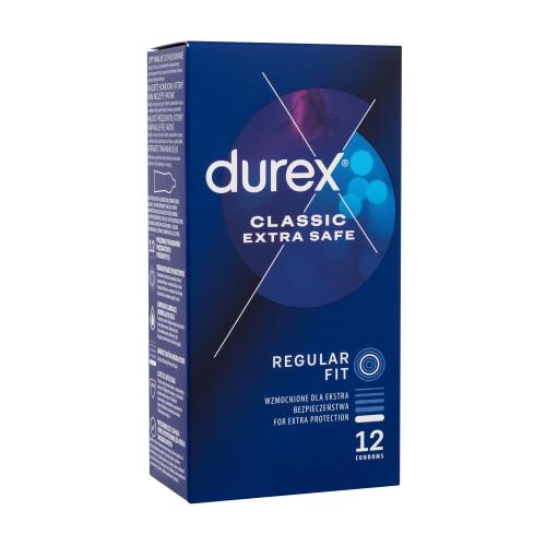 Durex Classic Extra Safe silnejšie kondómy so silikónovým lubrikačným gélom pre mužov kondóm 12 ks